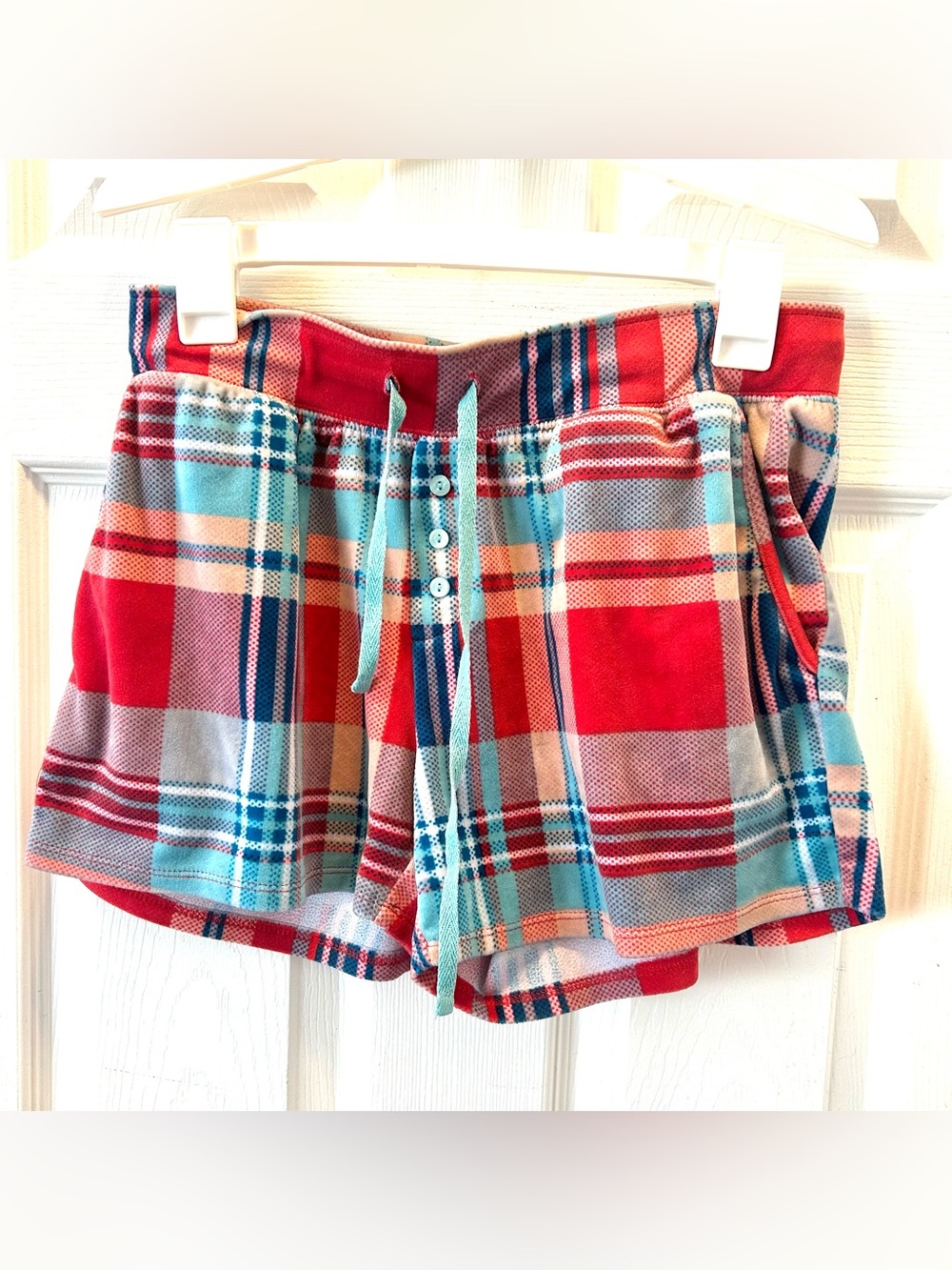 Jockey Women’s Plaid Sleep Shorts Size S Regular Red/Blue/White Sleepwear Lounge